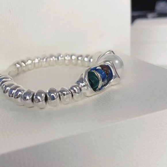 Uno de 50 Silver bracelet - CORALLINE Bracelet alloy /Faux Pearl / Glass Crystal - Picture 7 of 7